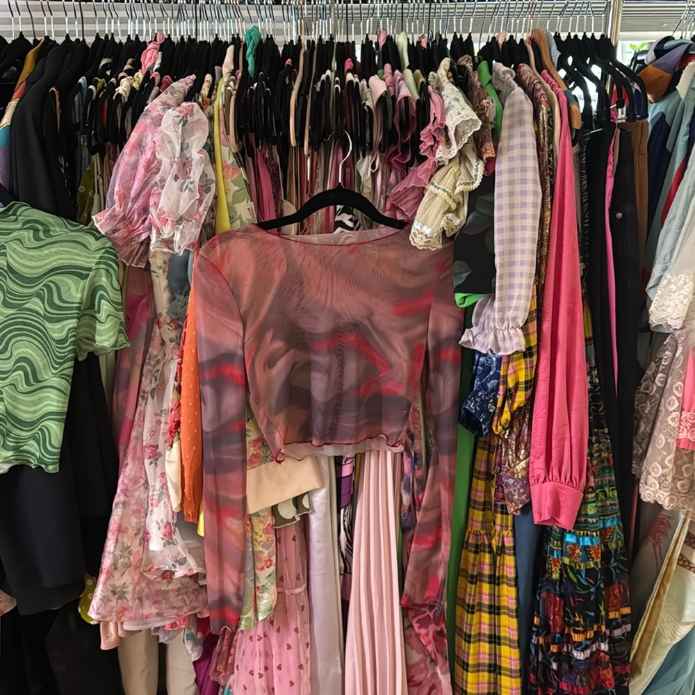 Mesh tie dye y2k top